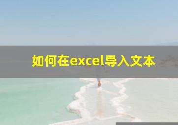 如何在excel导入文本