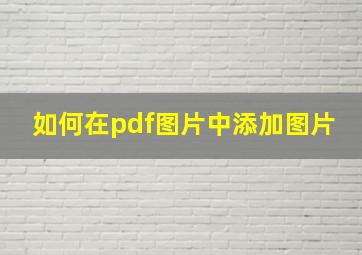 如何在pdf图片中添加图片