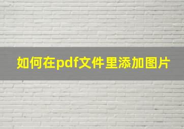 如何在pdf文件里添加图片