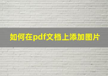 如何在pdf文档上添加图片