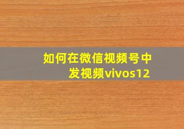 如何在微信视频号中发视频vivos12