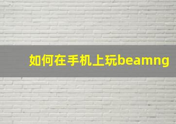 如何在手机上玩beamng