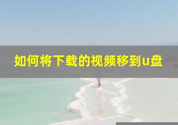 如何将下载的视频移到u盘