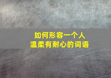 如何形容一个人温柔有耐心的词语