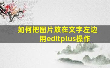 如何把图片放在文字左边用editplus操作