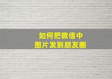 如何把微信中图片发到朋友圈