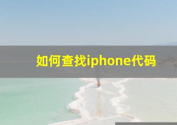 如何查找iphone代码