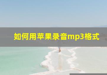 如何用苹果录音mp3格式