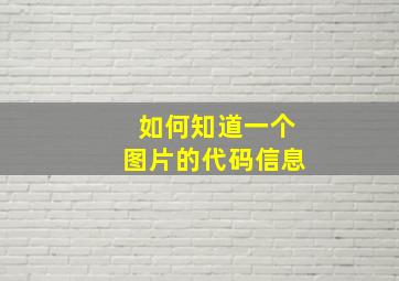 如何知道一个图片的代码信息