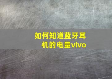 如何知道蓝牙耳机的电量vivo