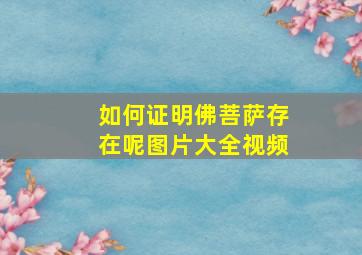 如何证明佛菩萨存在呢图片大全视频