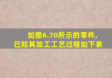 如图6.70所示的零件,已知其加工工艺过程如下表