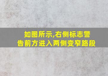 如图所示,右侧标志警告前方进入两侧变窄路段