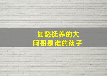 如懿抚养的大阿哥是谁的孩子