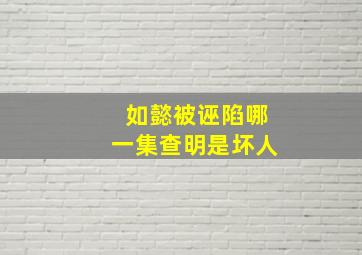 如懿被诬陷哪一集查明是坏人