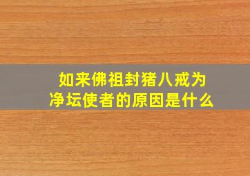 如来佛祖封猪八戒为净坛使者的原因是什么