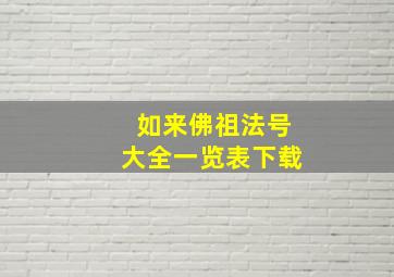 如来佛祖法号大全一览表下载