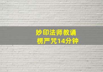 妙印法师教诵楞严咒14分钟