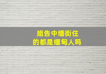 姐告中缅街住的都是缅甸人吗