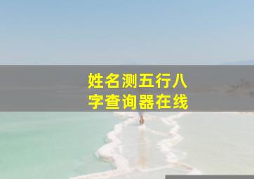 姓名测五行八字查询器在线