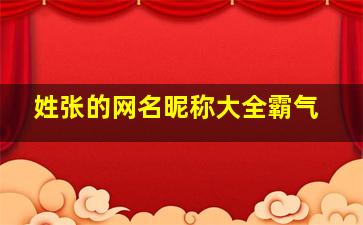 姓张的网名昵称大全霸气