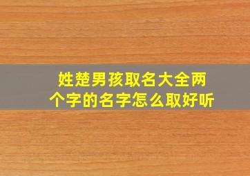 姓楚男孩取名大全两个字的名字怎么取好听