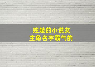 姓楚的小说女主角名字霸气的