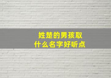 姓楚的男孩取什么名字好听点