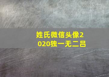 姓氏微信头像2020独一无二吕