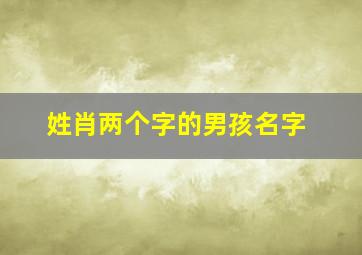 姓肖两个字的男孩名字