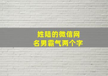 姓陆的微信网名男霸气两个字