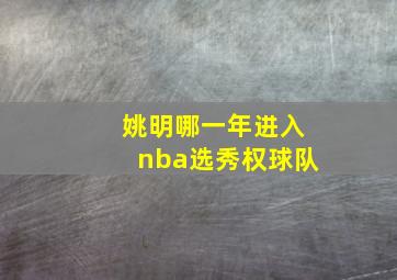 姚明哪一年进入nba选秀权球队