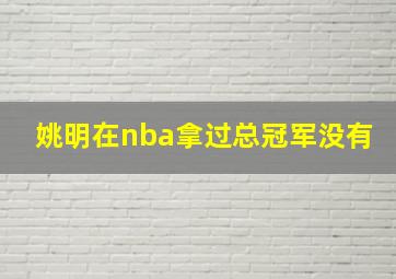 姚明在nba拿过总冠军没有