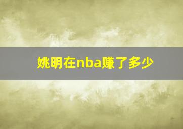 姚明在nba赚了多少