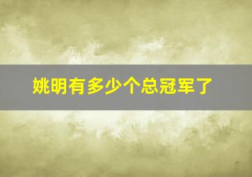 姚明有多少个总冠军了