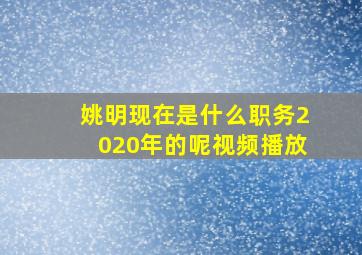 姚明现在是什么职务2020年的呢视频播放