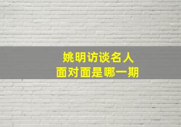 姚明访谈名人面对面是哪一期