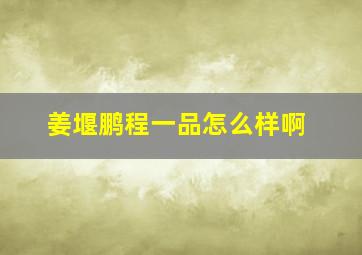 姜堰鹏程一品怎么样啊