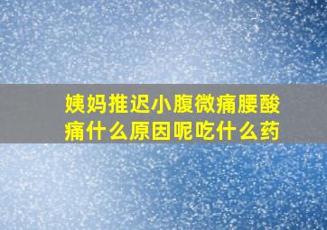 姨妈推迟小腹微痛腰酸痛什么原因呢吃什么药