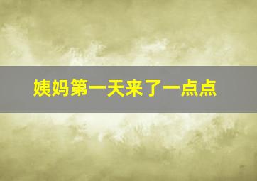 姨妈第一天来了一点点