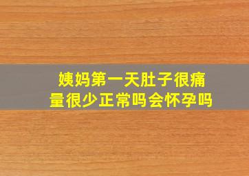 姨妈第一天肚子很痛量很少正常吗会怀孕吗