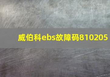 威伯科ebs故障码810205