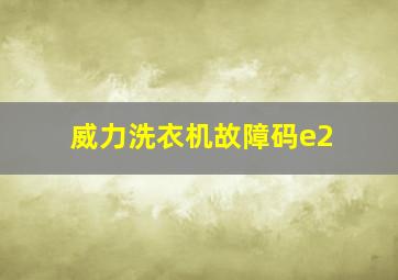 威力洗衣机故障码e2