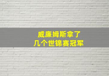 威廉姆斯拿了几个世锦赛冠军