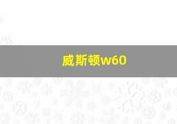 威斯顿w60