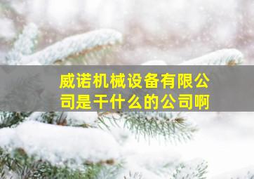 威诺机械设备有限公司是干什么的公司啊