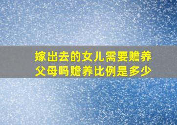 嫁出去的女儿需要赡养父母吗赡养比例是多少