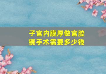 子宫内膜厚做宫腔镜手术需要多少钱