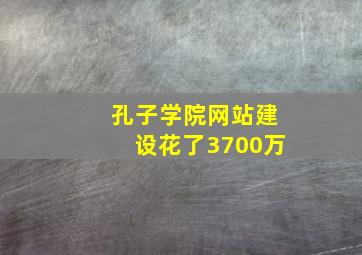 孔子学院网站建设花了3700万