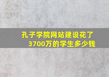 孔子学院网站建设花了3700万的学生多少钱